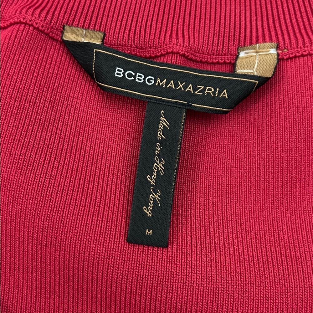BCBG MaxAzaria Women M Dress Bandage BodyCon Scarlet Red Sleeveless 6264 - Picture 3 of 6